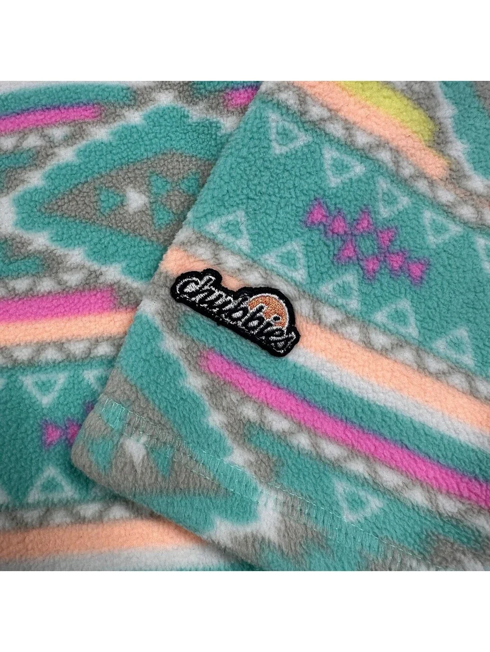 Chubbies Fleece Jacket 1/4 Zip Men Size L Green Flame Commander Aztec Pullover